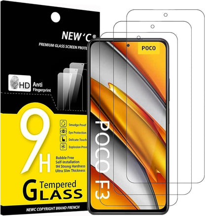 Panzer Schutz Glas für Xiaomi Poco F3, Mi 11i 3 Stück 9H Ultra-klar