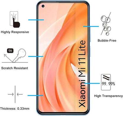 Panzer Schutz Glas für Xiaomi Mi 11 Lite 5G 3 Stück Keine