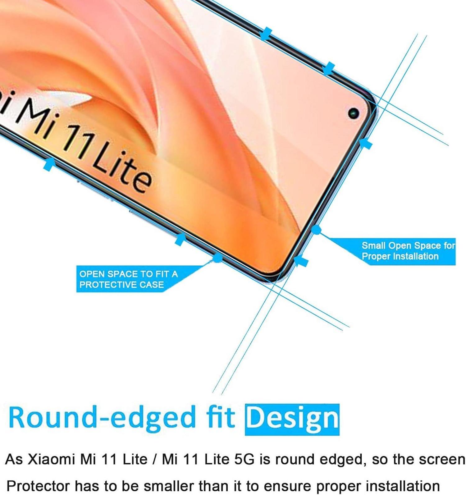 Panzer Schutzglas für Xiaomi Mi 11 Lite/Mi 11 Lite 5G 3er Pack