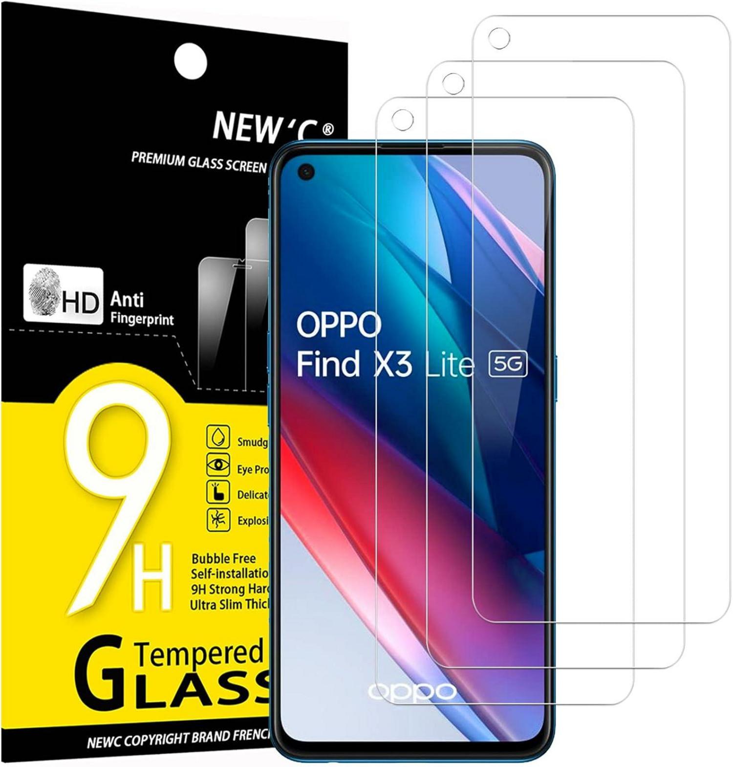 Panzer Schutzglas Oppo Find X3 Lite 3er Set 9H Härte Ultra-klar
