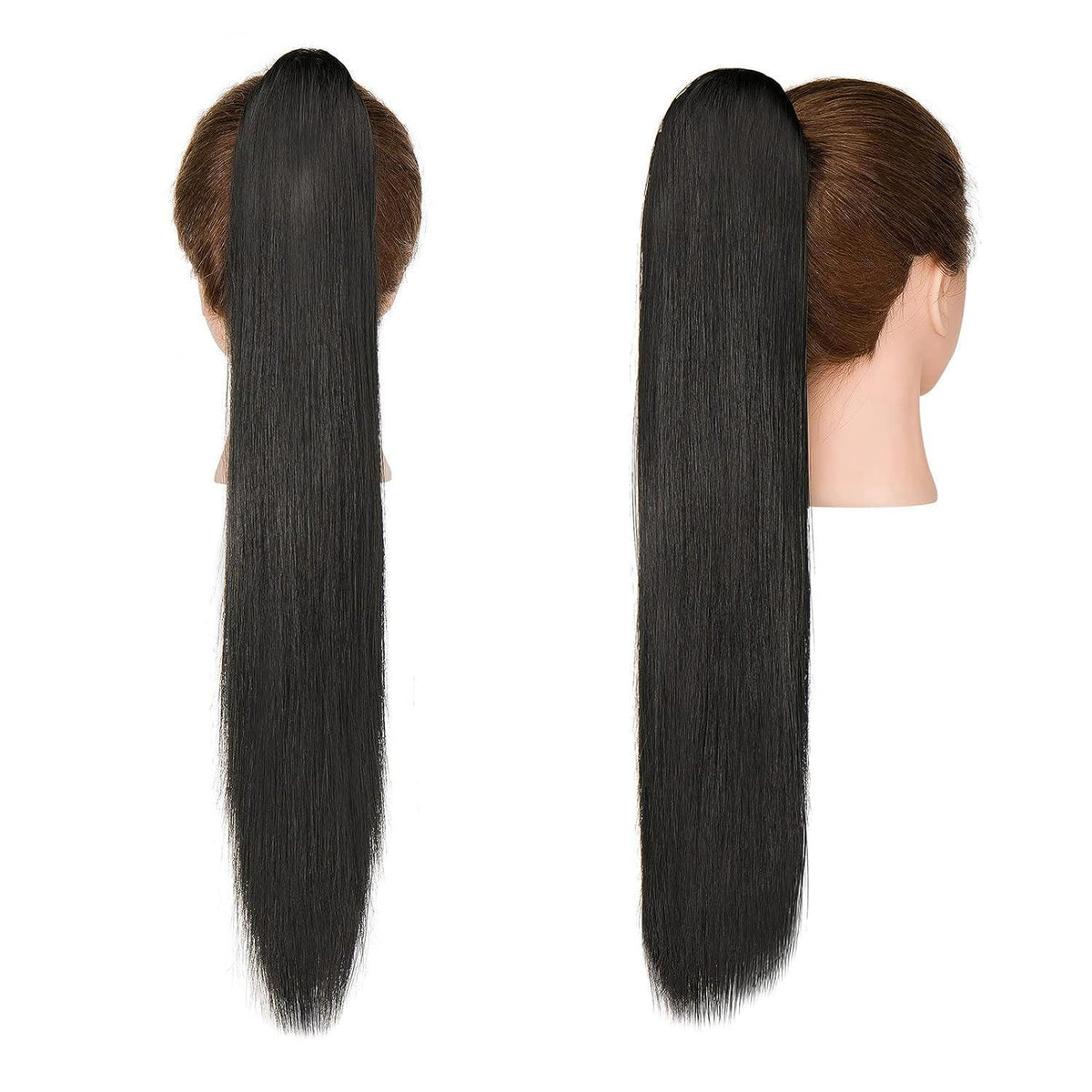 Schwarz Zopf Haarteil – 55 cm, Voluminös & Lang