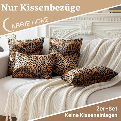 Leopardenmuster Kissenbezüge 2er-Set, 41x41 cm, Plüsch