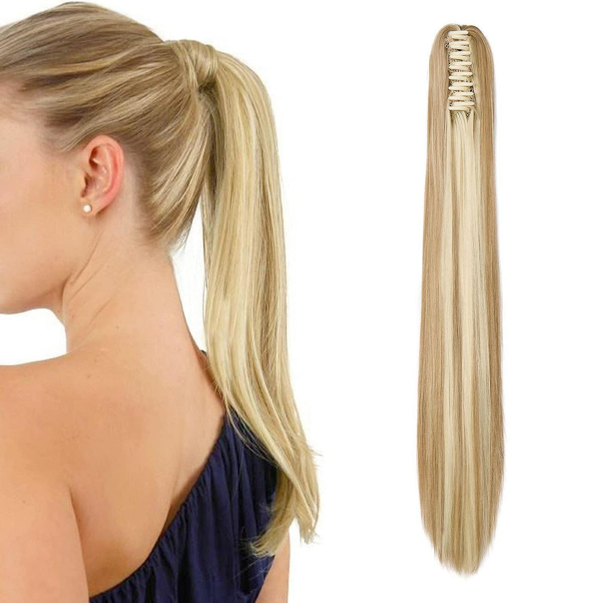 Zopf Haarteil Sandy Blonde & Gebleichtes Blond 55cm