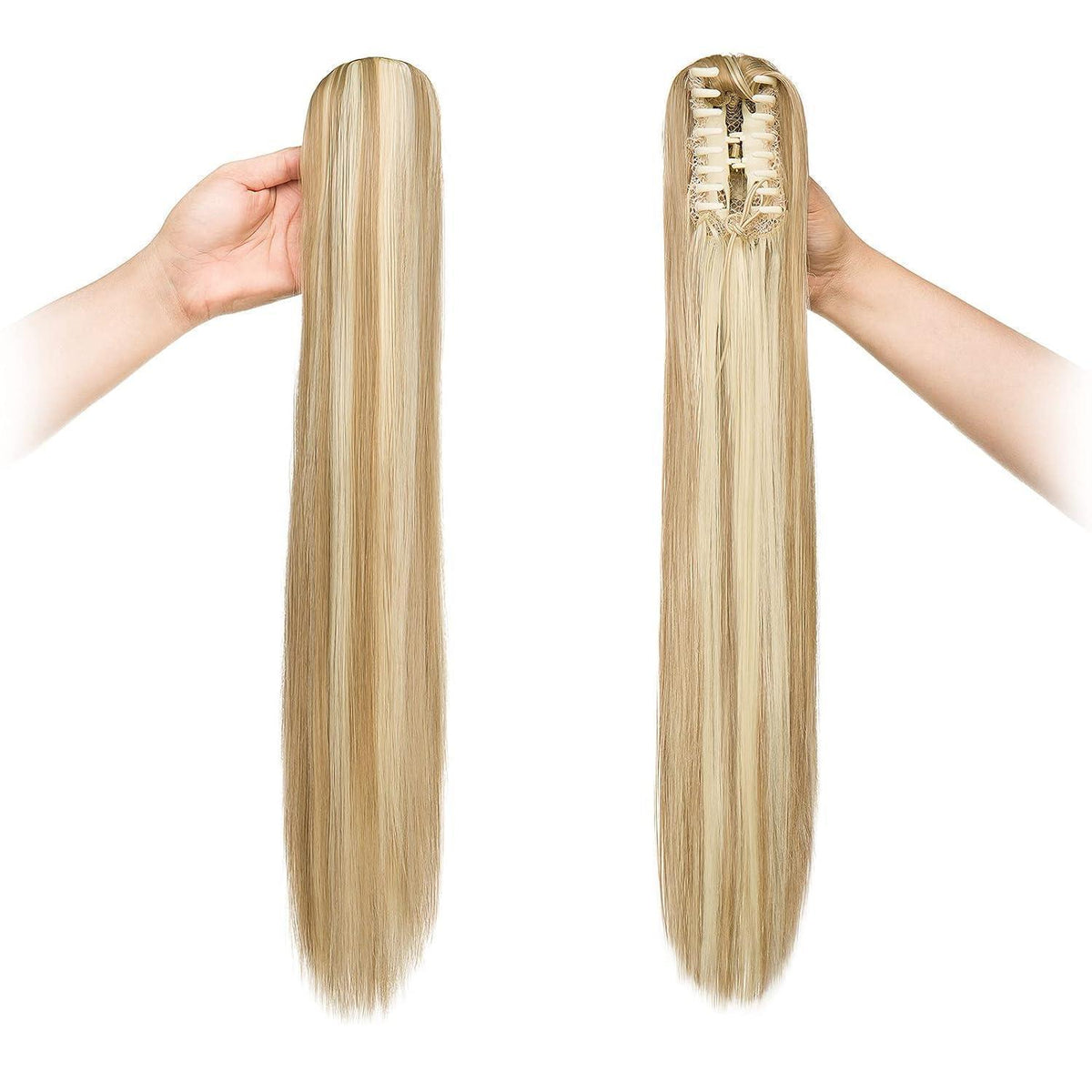 Zopf Haarteil Sandy Blonde & Gebleichtes Blond 55cm