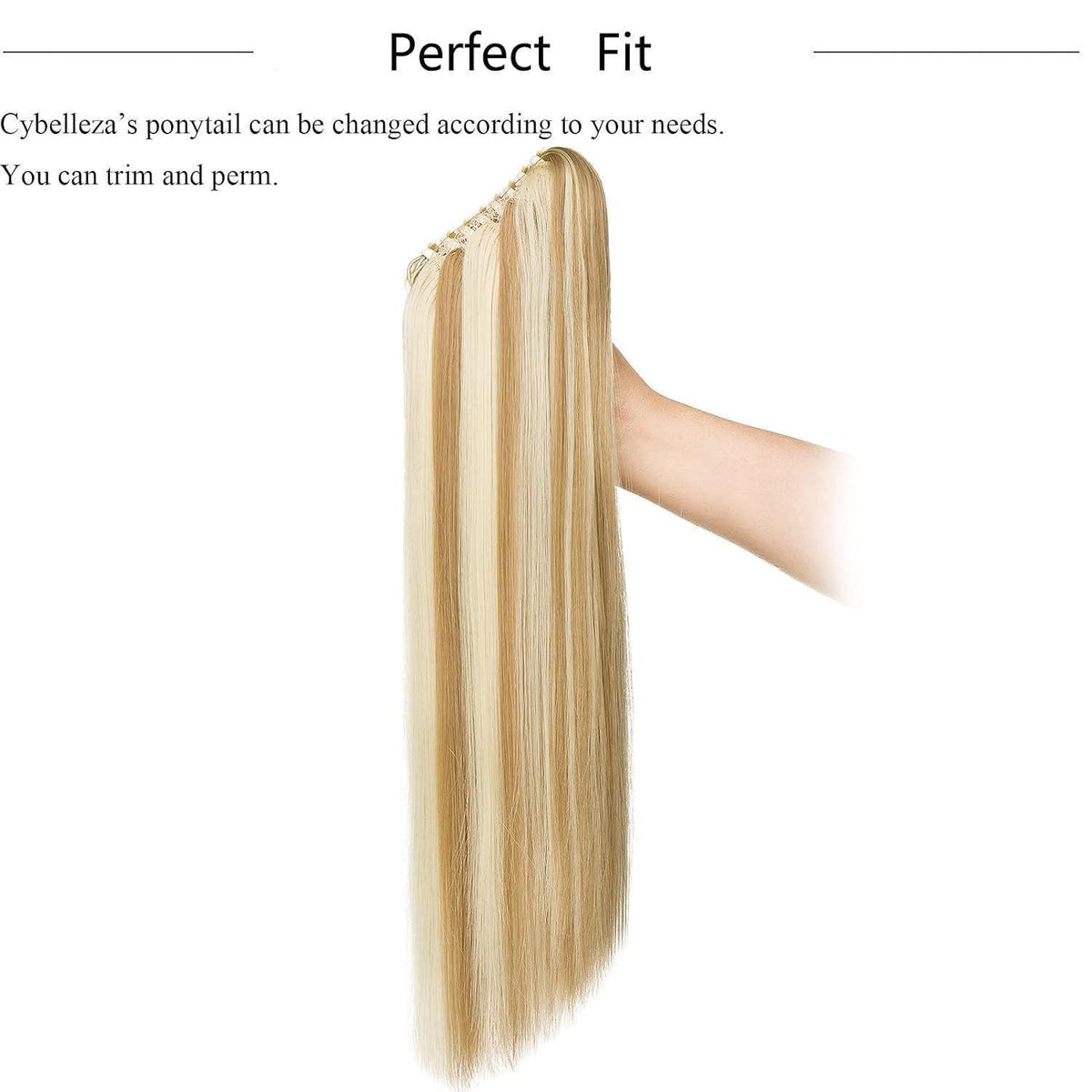 Zopf Haarteil Sandy Blonde & Gebleichtes Blond 55cm