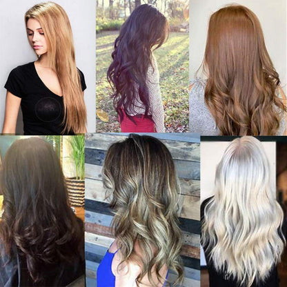 Welliges Haarverlängerung 8 Tressen Goldbraun & Blond