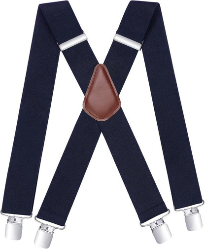 Hosenträger 5 cm breit mit 4 Metall Clip X-Form Lang Einheitsgröße