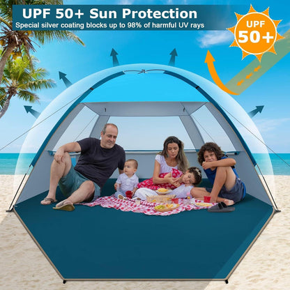 Strandmuschel mit UV-Schutz 50+ für 3-4 Personen