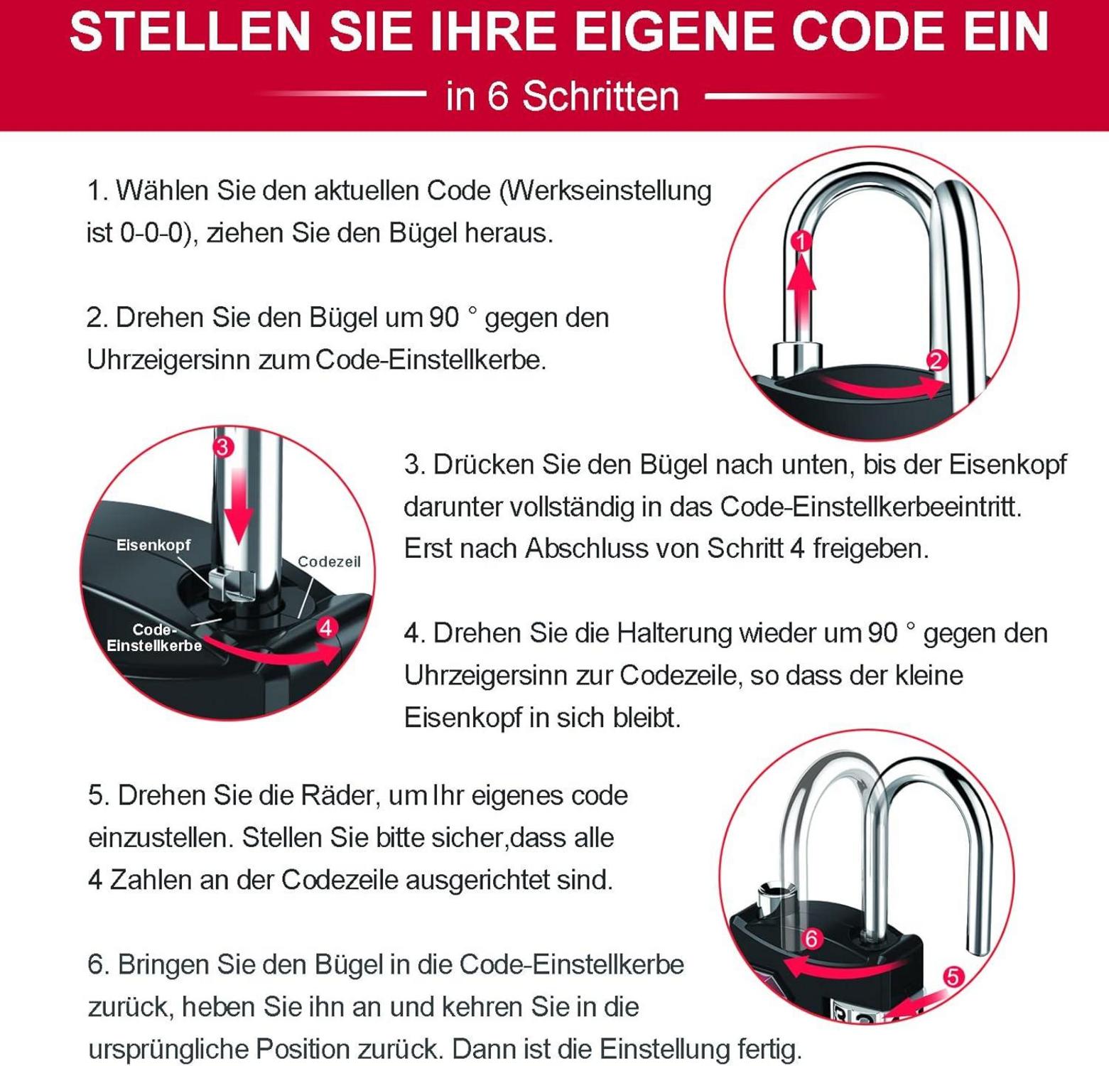 TSA Schloss Kofferschloss 4-Stellig Gepäckschloss Schwarz 1 Stücke