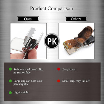 HISDERN Hosenträger Herren 5cm breit 4 Metall Clip X-Form