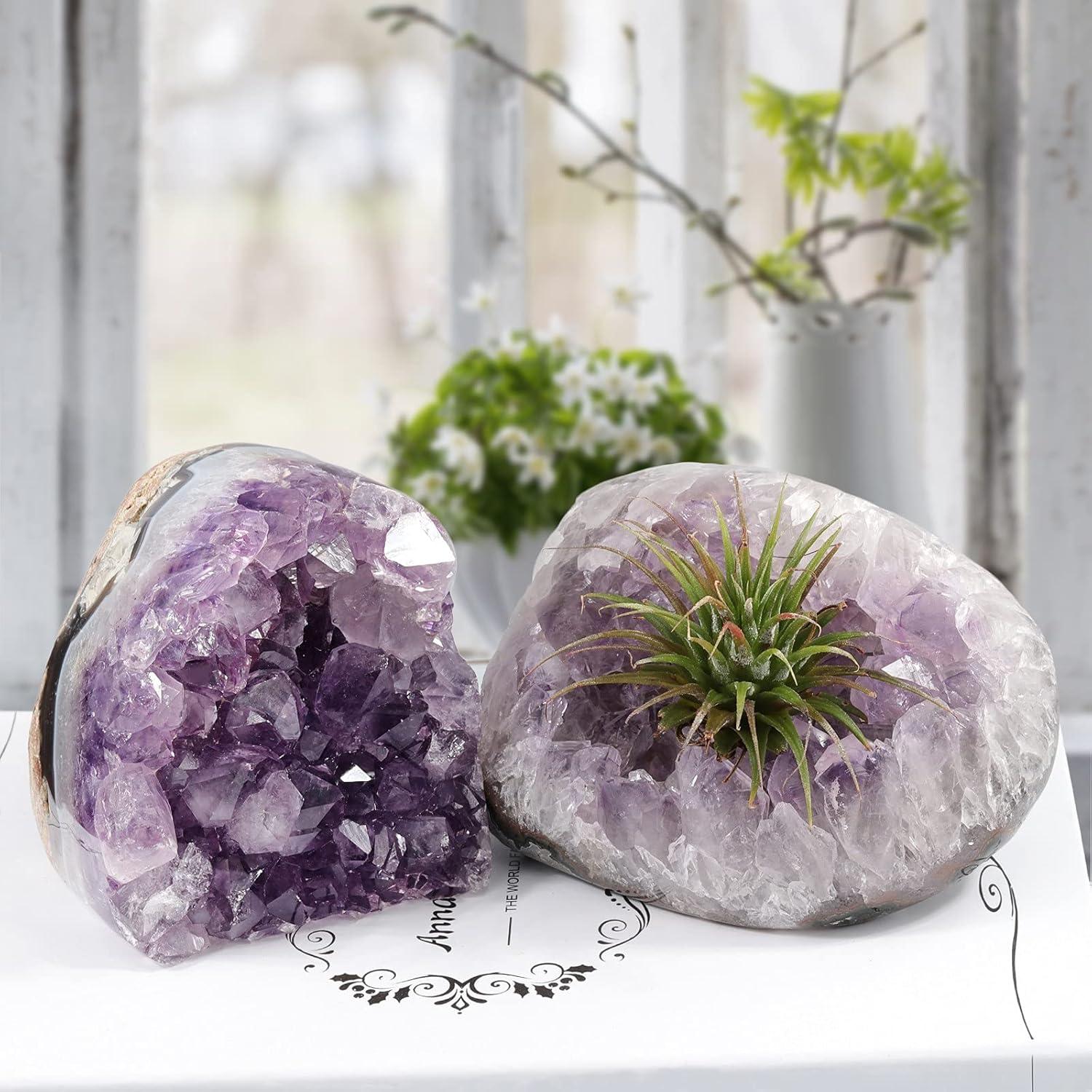 Amethyst Druse Groß Kristall Rohstein Dekoration Quarz Stein Cluster