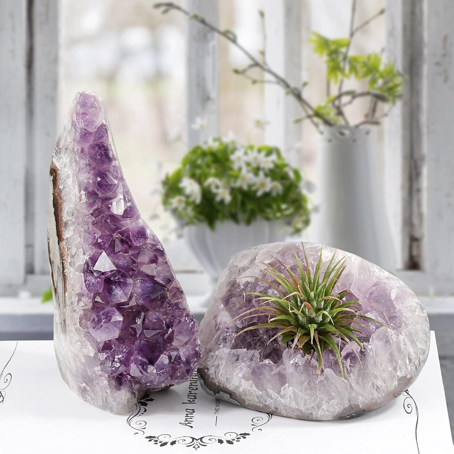 Natürlicher Amethyst Drusen-Cluster 800-900g Kristall Deko Stein