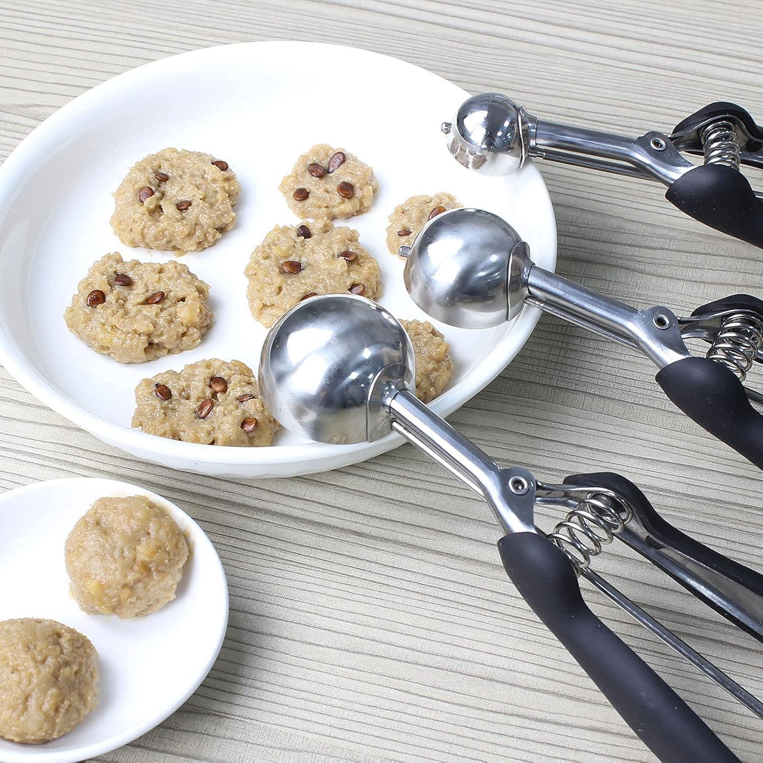 Eislöffel Edelstahl Eisportionierer Auslöser 3 Stück eiskugelportionierer 3/4/5cm