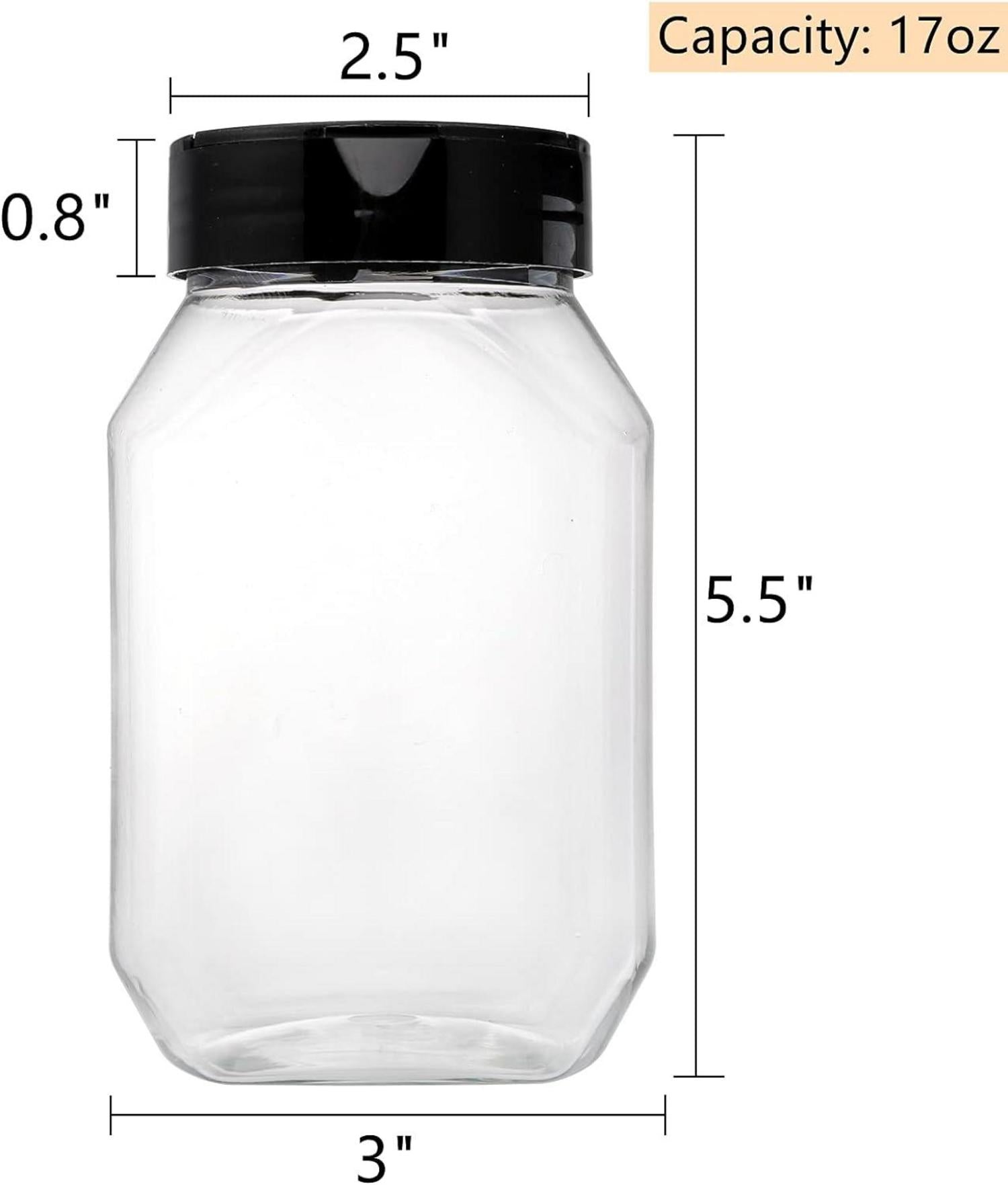 Dicunoy 16er Pack Große Gewürzgläser Kunststoff 500ml mit