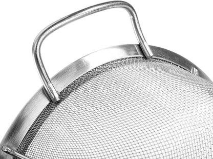 Siebkorb Set Edelstahl Mesh 3er - Griff stapelbar abtropfen