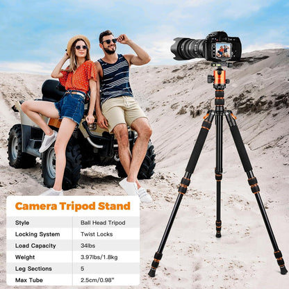VICTIV 203 cm Kamera Stativ Orange Aluminium Fotostativ mit Kugelkopf