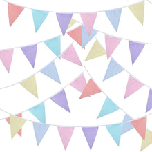 Wimpelkette Pastell 10m Baumwolle 36 Wimpeln Party Girlande