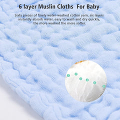 ABirdon Baby Musselin Waschlappen 10er Set, Bio-Baumwolle, Weiches Handtuch 30x30cm