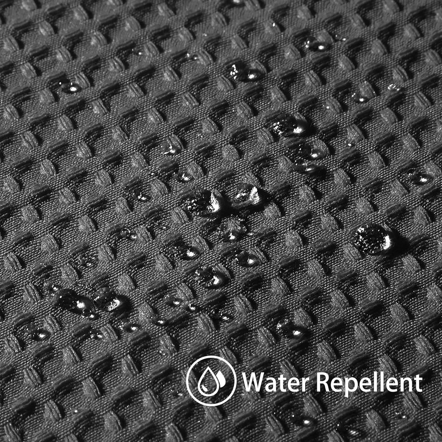 Waffel Duschvorhang Wasserdicht Anti Schimmel 182x92 cm Schwarz