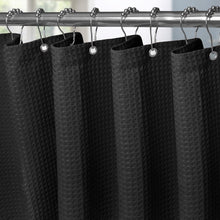 Waffel Duschvorhang Anti Schimmel Wasserdicht 182x214cm Schwarz