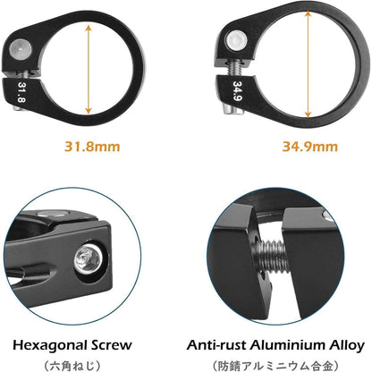 TRIWONDER Sattelklemme 31.8mm 34.9mm Schwarz Fahrrad