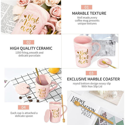 Livole Best Mom Ever Muttertag Weihnachtsgeschenke 14oz Keramik Kaffeetasse