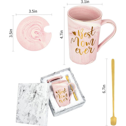 Livole Best Mom Ever Muttertag Weihnachtsgeschenke 14oz Keramik Kaffeetasse