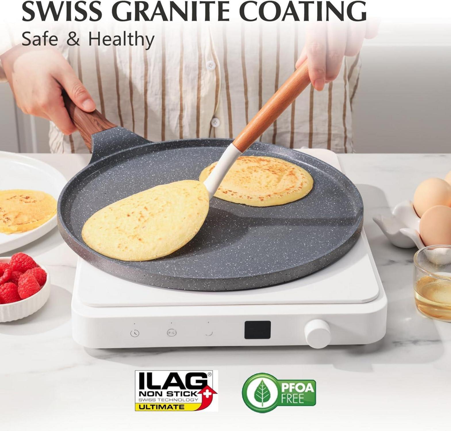 Crepe Pfanne 26cm Antihaft Granit Induktion PFOA-frei