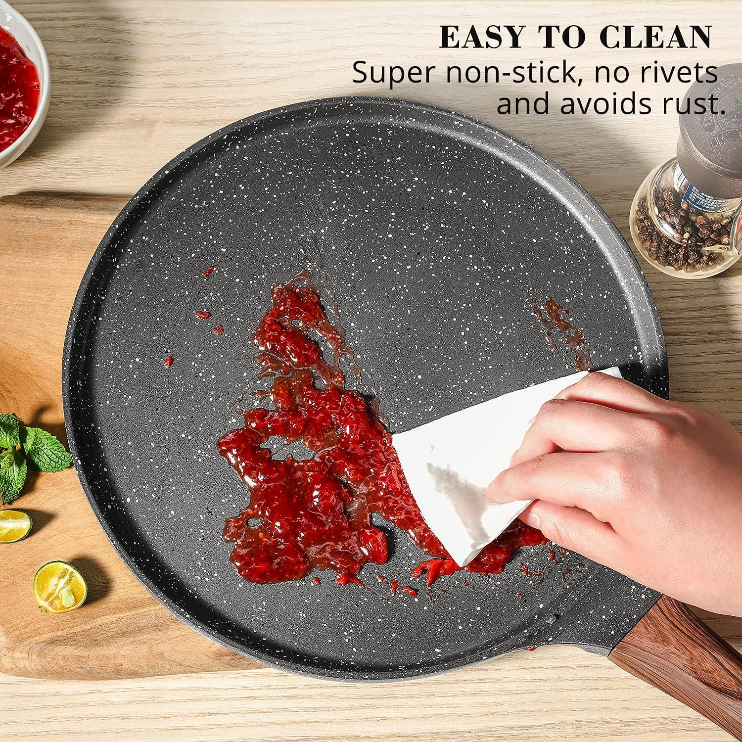 Antihaft Crepe Pfanne 26cm flach Granit Induktion PFOA-frei