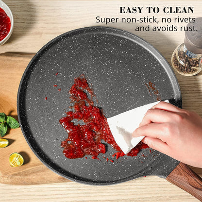 Antihaft Crepe Pfanne 26cm flach Granit Induktion PFOA-frei