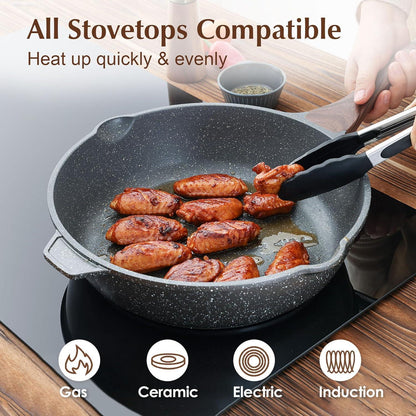 Antihaft Pfanne 28cm mit Deckel, Schweizer