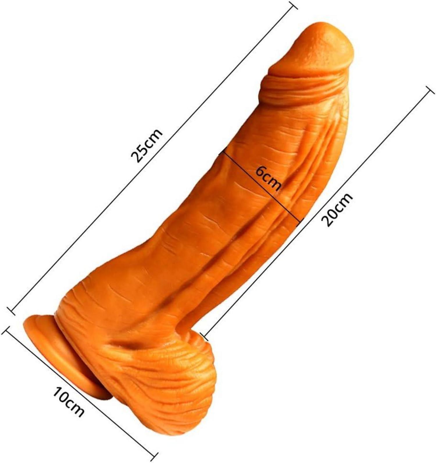 Großer Realistischer Dildo Flüssiges Silikon mit Starker Saugnapf 25cm