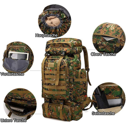 60-80L Wanderrucksack Jungle Camouflage | Wasserdicht | Herren & Damen