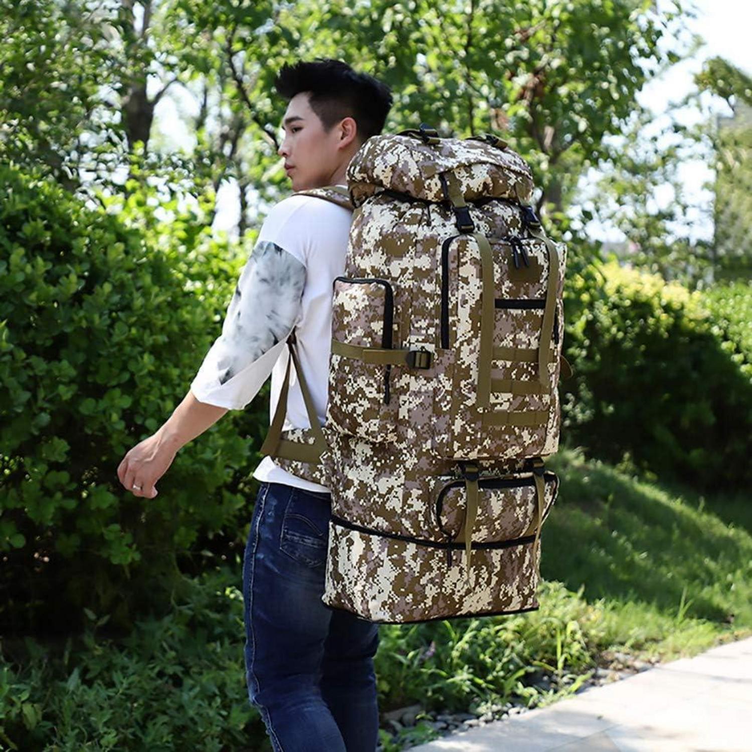 Kabxhueo 100L Trekkingrucksack Herren Outdoor Rucksack Molle
