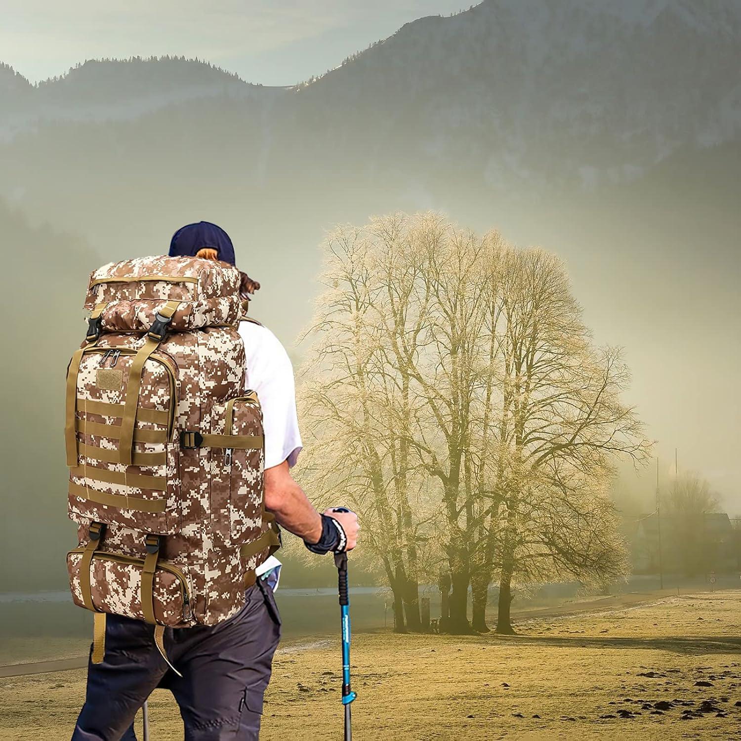 Großer Militär Rucksack 80l Camouflage wasserdicht Survival Backpack