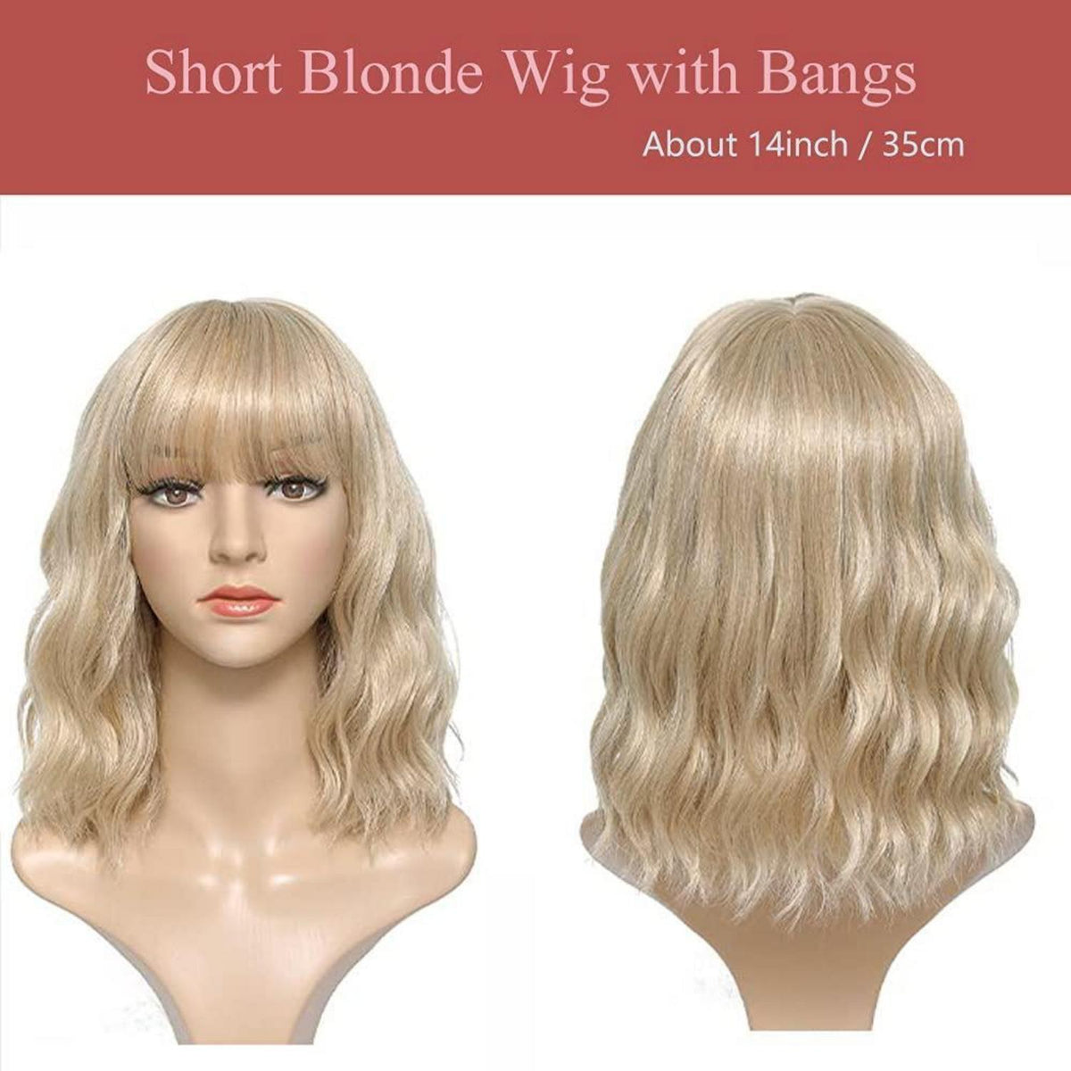 Blonde Bob Perücke mit Pony – Lockig & Natürlich für Damen