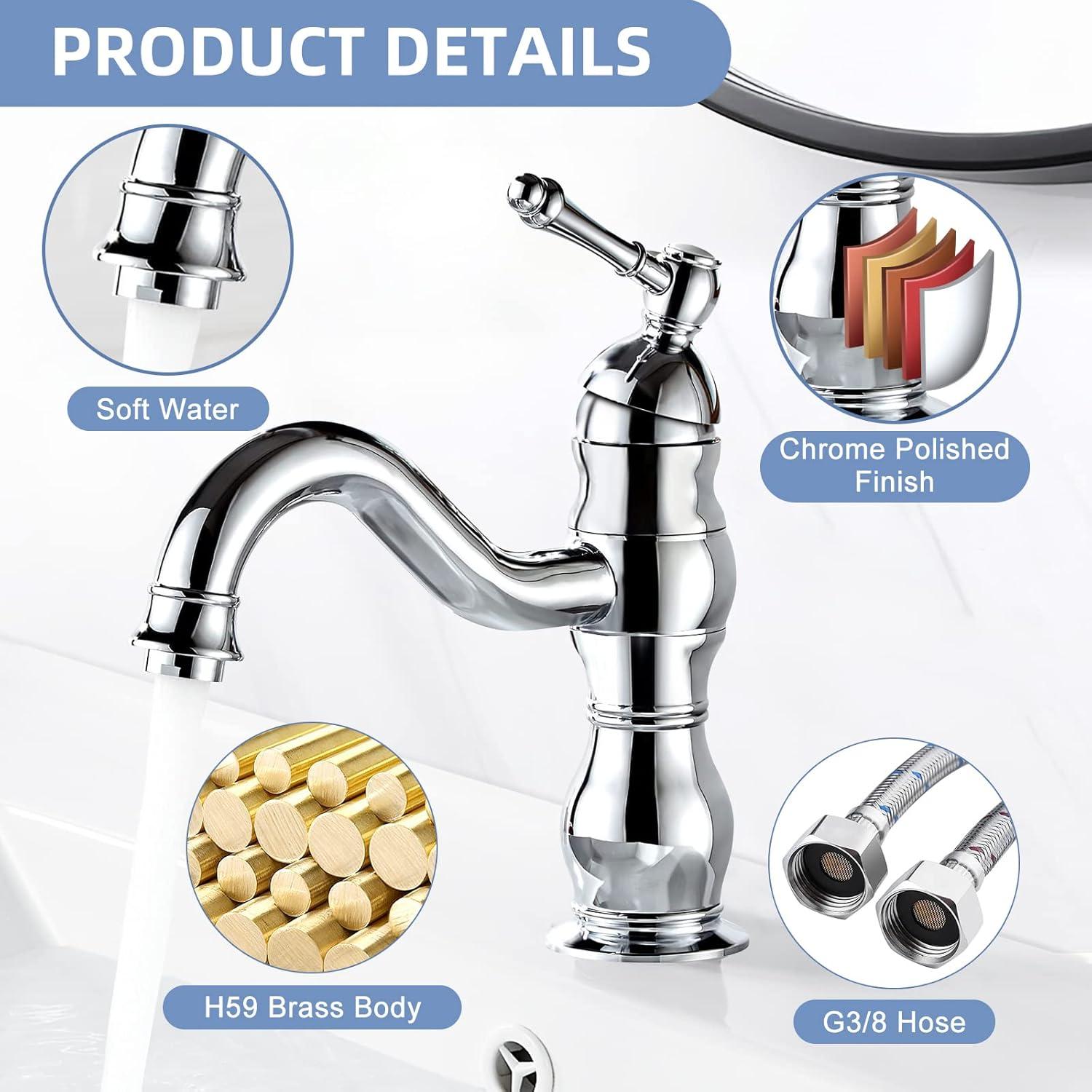 Wasserhahn Bad Einhandmischer Messing Chrom 360° Drehbar