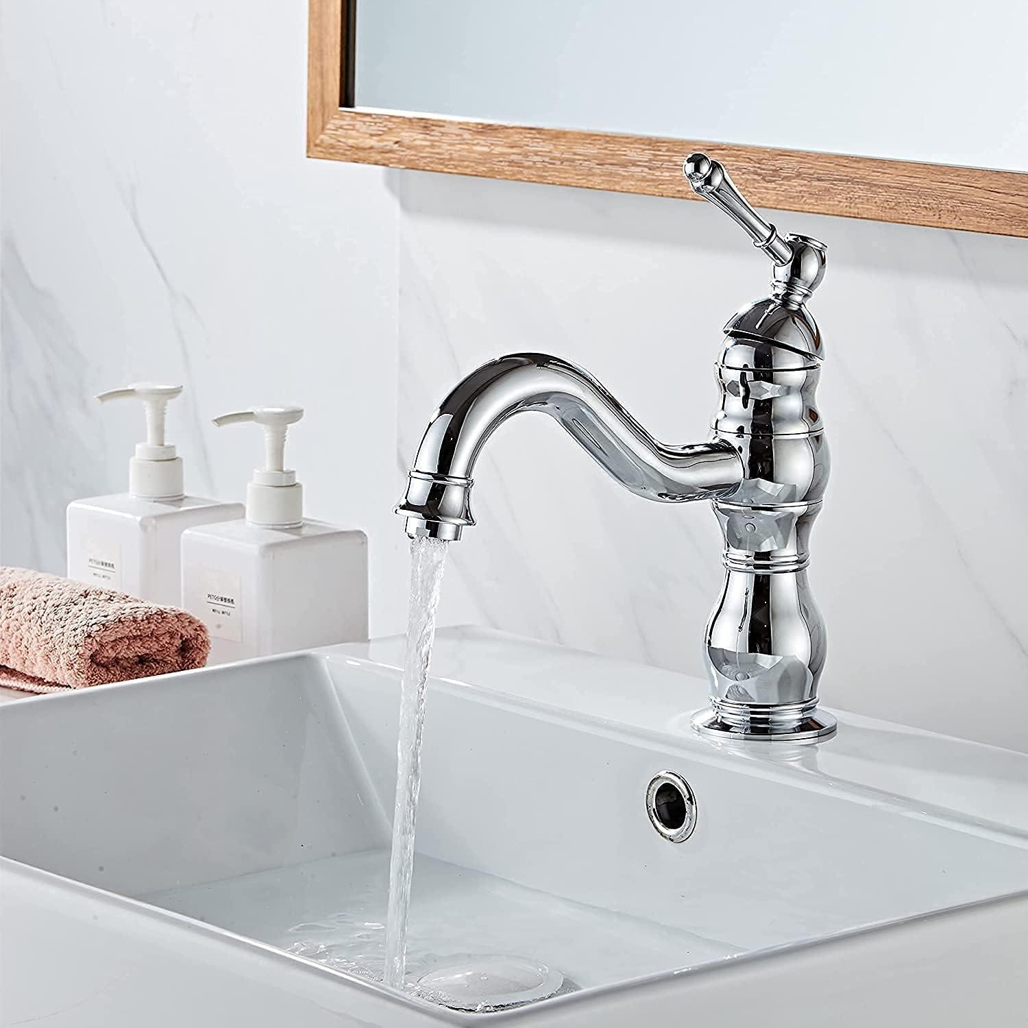 Kisimixer Bad Wasserhahn 360° Drehbar mit Keramikventil - Verchromt