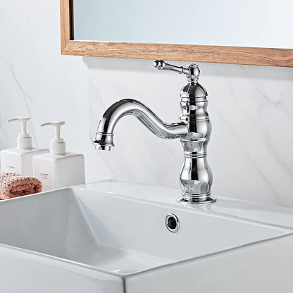 360° Drehbarer Wasserhahn Waschtischarmatur Messing Keramikventil Chrom