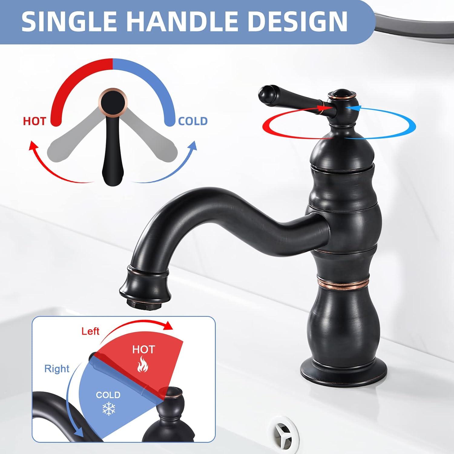 Schwarzer Matt Wasserhahn Armatur Waschtisch 360° aus Messing EU Norm