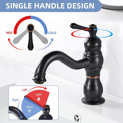 Schwarzer Matt Wasserhahn Armatur Waschtisch 360° aus Messing EU Norm