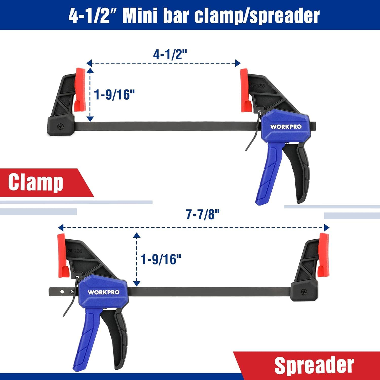 WORKPRO Einhandzwingen Set 4-teilig Schraubzwingen Spanner Fixieren