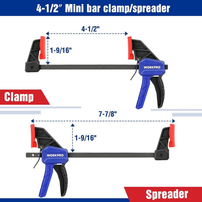 WORKPRO Einhandzwingen Set 4-teilig Schraubzwingen Spanner Fixieren