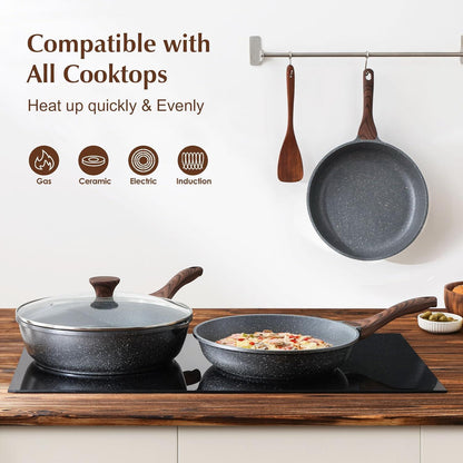 SENSARTE 28cm Antihaft-Bratpfanne Skillet Induktion