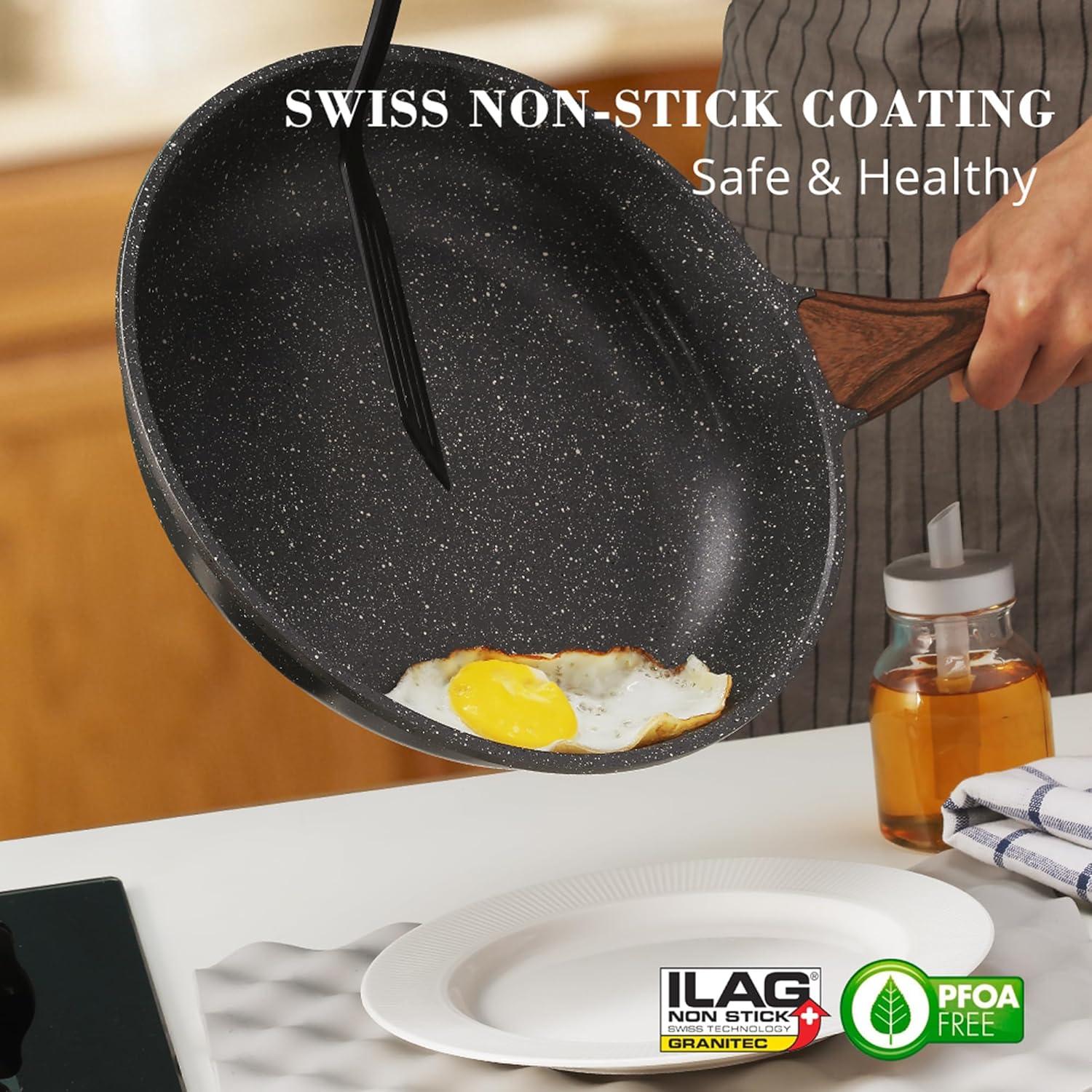 SENSARTE 28cm Antihaft-Bratpfanne Skillet Induktion