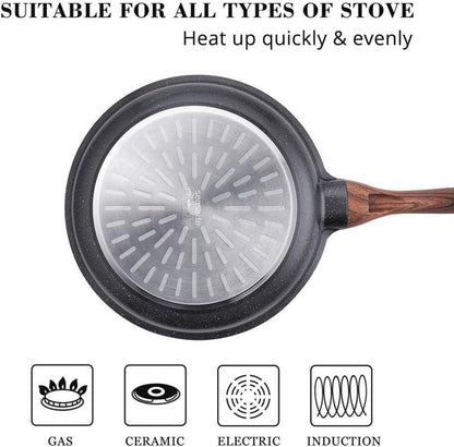 SENSARTE 28cm Antihaft-Bratpfanne, Schweizer Granit-Beschichtung, Induktion