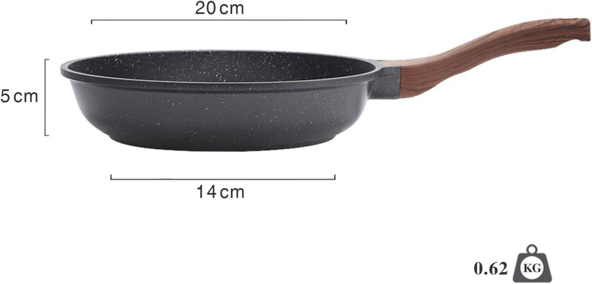 Antihaft Bratpfanne 20cm Granit Beschichtung Pfanne Schweizer Stein