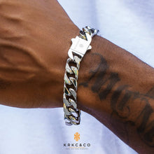 KRKC&CO Cuban Armband Herren 14mm Gold beschichtet Steel