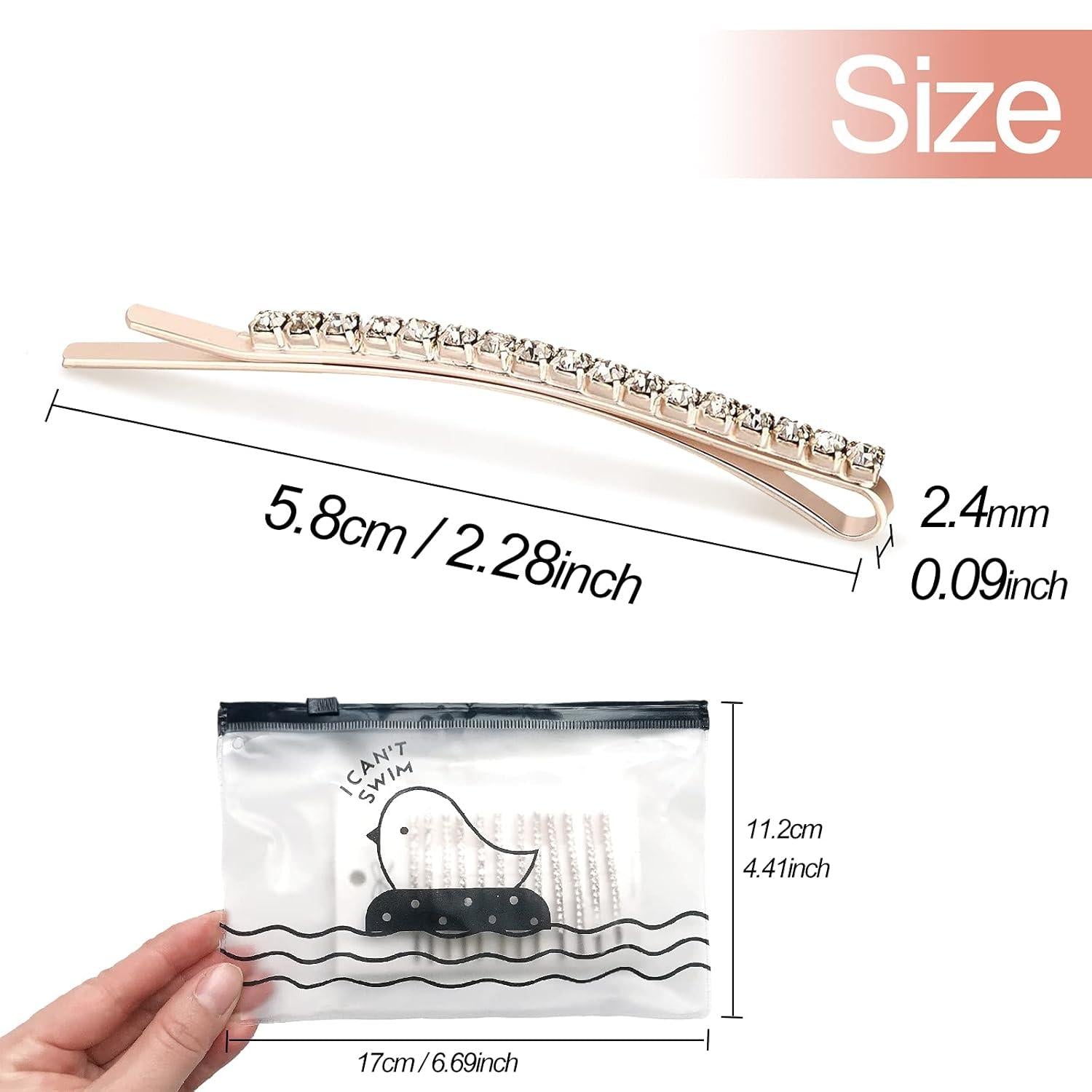 Strass Haarklammer Set 12 Stück Diamant Haarclips für