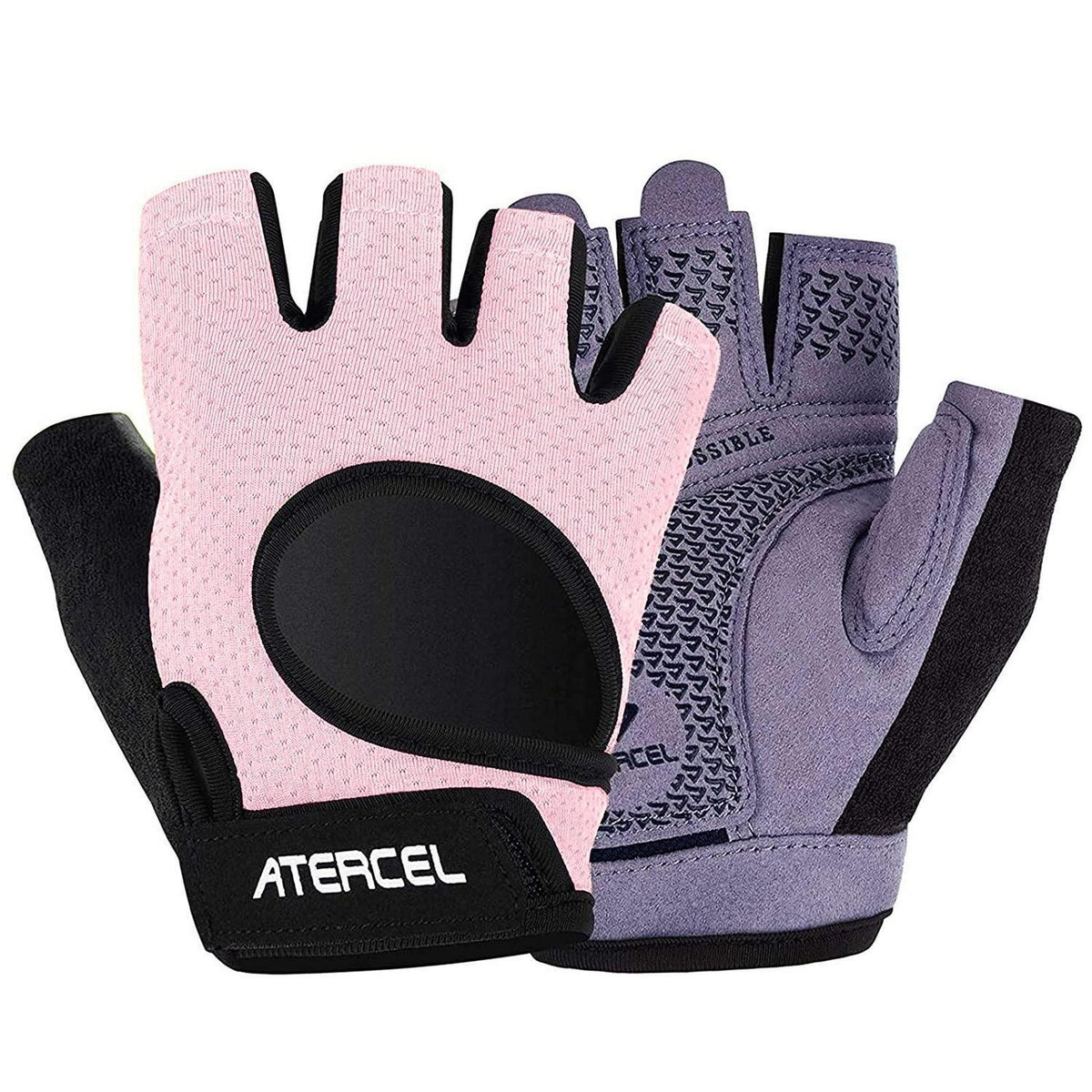 Fitness Handschuhe mit Polsterung und Zuglaschen Rosa M